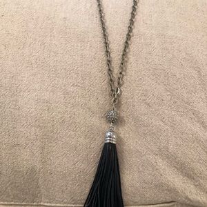 Leather tassel necklace